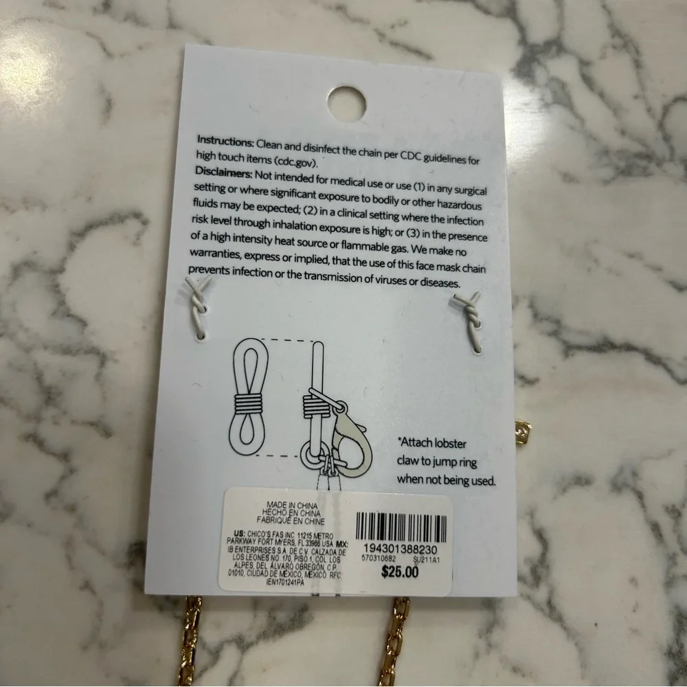 NWT White House Black‎ Market WHBM Convertible Accessory Glasses Chain